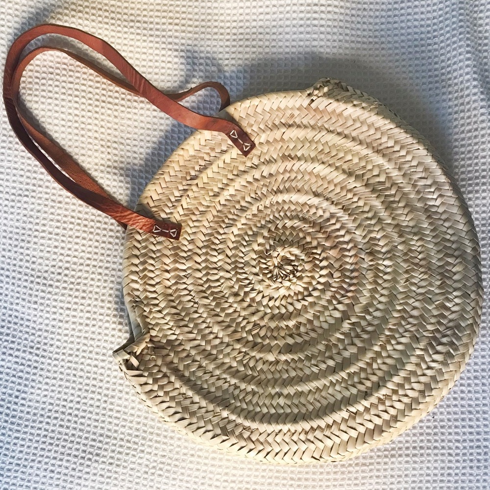 Large straw bag with leather straps from Madewell